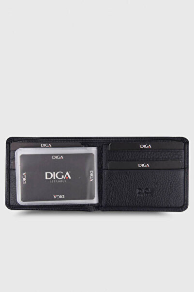 DİGA 794 Dg 24 Model Real Leather Elastic Crazy Navy Blue Wallet