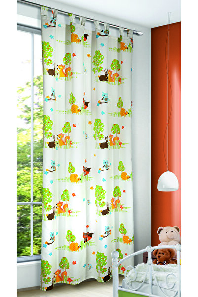 Hitexbau Curtain with fringe Fuchs and friends