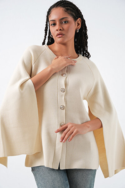 Bigdart Γυναικεία Πλεκτά Παντόφλες Ζακέτα 15965 - Εκρού