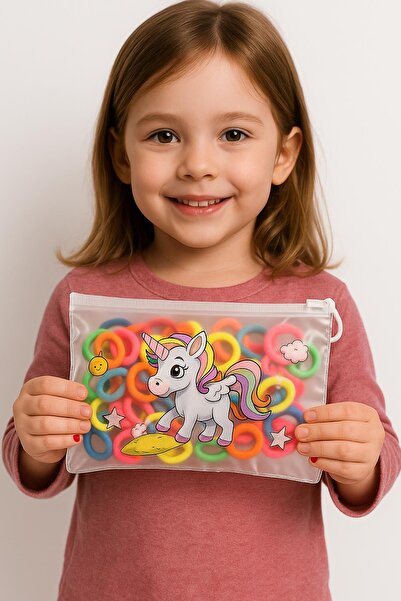 New Obsessions 100 Pieces Neon Towel Rubber Mini Buckle Set with Bag