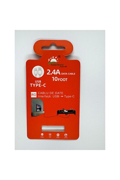 OEM Fast charging USB-A to USB-C data cable, 2.4A, 3m, Blue, braided textile