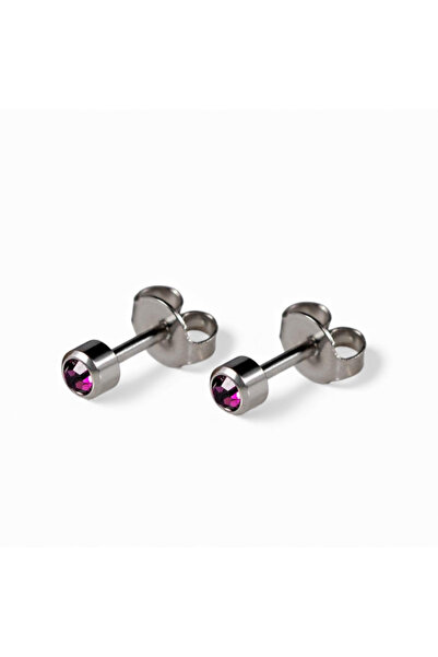 HANNY Cercei medicinali sterili , hipoalergenici, piatra ametist , metal argintiu, Februarie