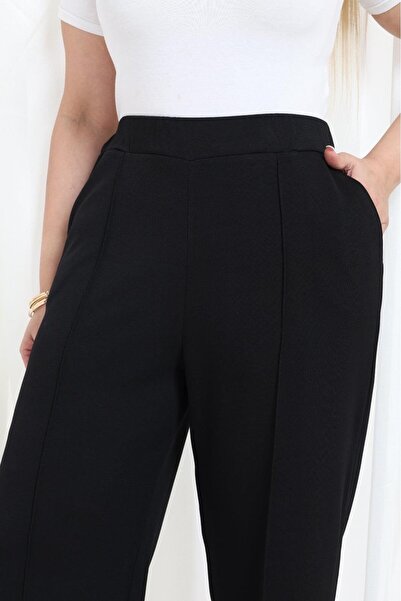 EMEZ Black Relaxed Fit Modal Fabric Sweatpants