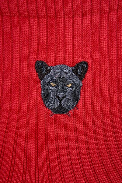 WWF Market Jaguar Towel Socks - Red