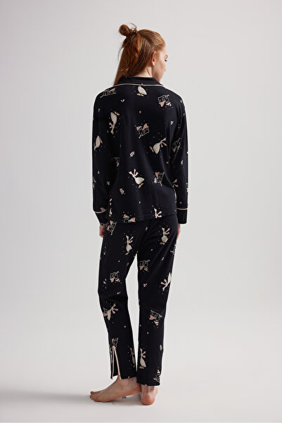 Hays Kadın Pamuklu Uzun Kollu Gömlek Pijama Takımı