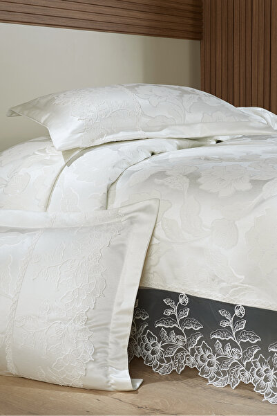 BİRHOME Monalife Lace Double Bedspread (Cream) 240X260Cm