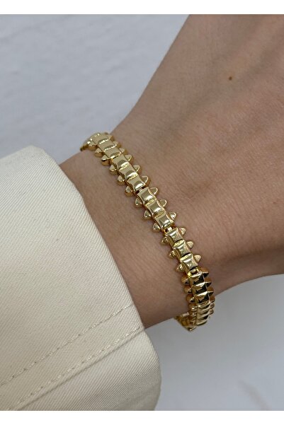 KİLİGİSTANBUL 14K ALTIN GÖRÜNÜMLÜ PREMİUM TİMSAH BİLEKLİK (KARARMALARA KARŞI ...