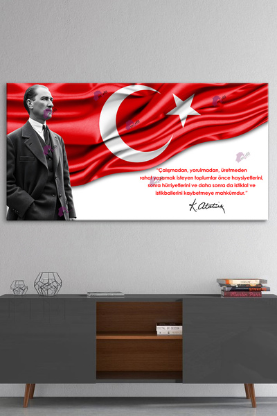 Morfil Sanat Atölyesi Atatürk Mustafa Kemal Makam Kanvas Tablo Resmi Kurumlar Okullara (13 farklı ölçü)