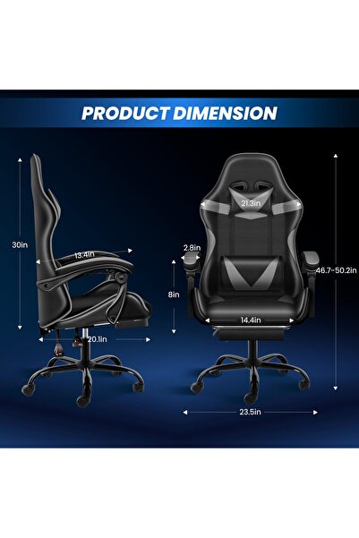Enjoylifeme Gaming Chair, Swivel Recliner Racing Office Computer Ergonomic Video Game Chair with Footrest