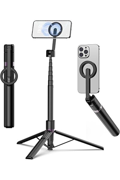 Toneof حامل ثلاثي القوائم مغناطيسي لعصا السيلفي بطول 173 سم