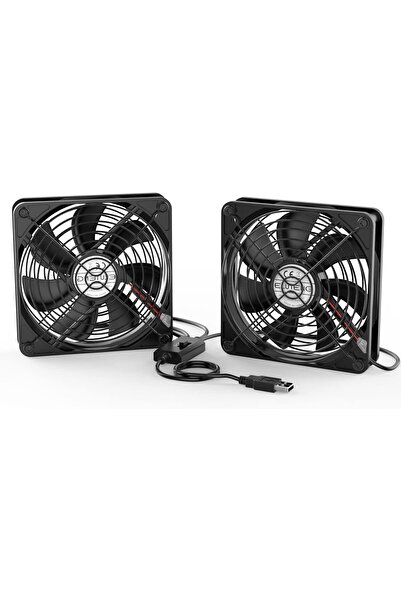 EXCEFORE 2-in-1 Dual 140mm USB Cooling Fan 5V, 3-Speed, Metal