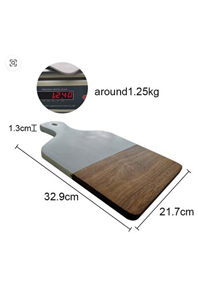 cc bin shihon Luxury double-sided marble/wood cutting and serving board, 33*21.7cm