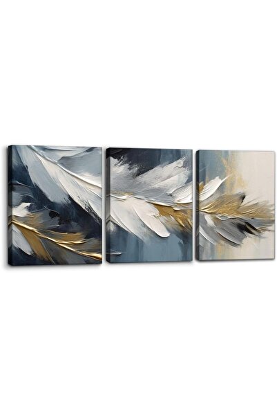 Emoda home Trove مجموعة من 3 لوحات فنية جدارية تجريدية مطبوعة على قماش، بإطار...