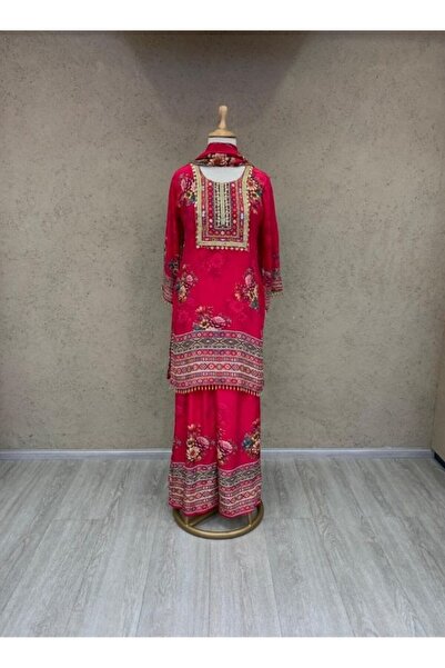 HashtagBe Pink Floral Palazzo Suit Set