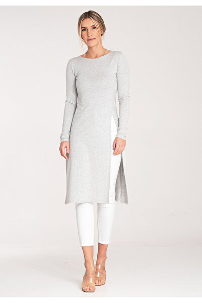 Figl Women's long blouse - Long sleeve blouse - gray blouse M1075 size L