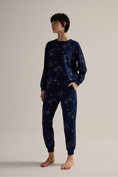 Hays Kadın Pamuklu Uzun Reglan Kollu Pijama Takımı