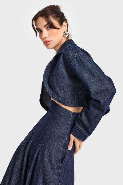 its basic Жіноча куртка Indigo Color 7w5-50 Crop Fit 100% бавовна денім