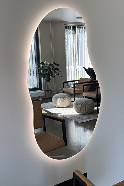 Fawdecor Premium Asimetrik Led Işıklı Banyo Duvar Aynası - Modern Şık Tasarım