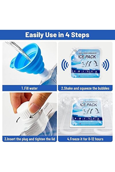 Yelajoy Reusable Ice Packs (4 Pack) - Leak-Proof Freezer Packs for Coolers & Lunch Boxes