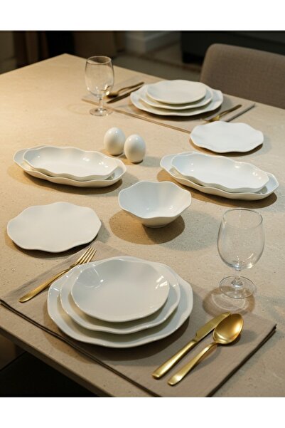 Güral Porselen Nesrin 54 Parça Sade Bone Yemek Takımı