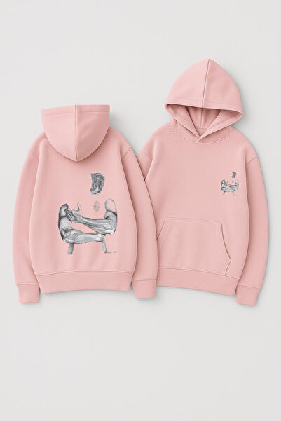 CLASSY.MODA Unisex cu glugă supradimensionat cu imprimeu Swea tricou – Siluet...