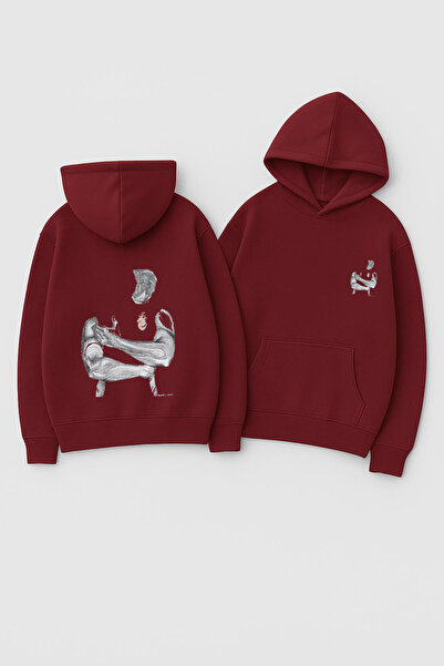 CLASSY.MODA Unisex cu glugă supradimensionat cu imprimeu Swea tricou – Siluet...