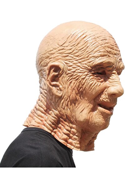 Generic PartyHop Old Man Mask - Realistic Latex Wrinkle Full Head Mask (Brown)