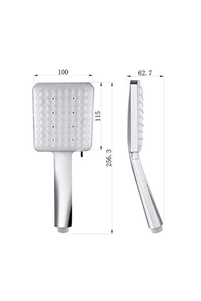 Generic 6-Setting Handheld Shower Head, Self-Cleaning Silicone Nozzles, Single-Hand Adjustment