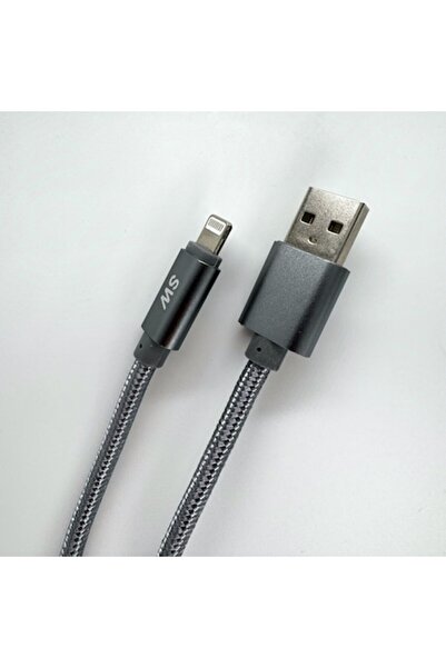 OEM Fast charging and data cable, USB-A to Lightning, 2.4A, 3m, Gray, braided fabric cable