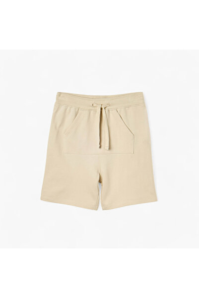 Juniors Solid Shorts with Drawstring Closure and Pockets