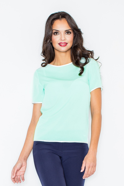 Figl Tricou de damă din bumbac - tricou verde de damă M182 mărimea XL
