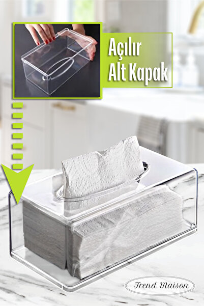 Trend Maison Transparent Napkin Organizer Unbreakable Box Napkin Holder 22 X 12.5