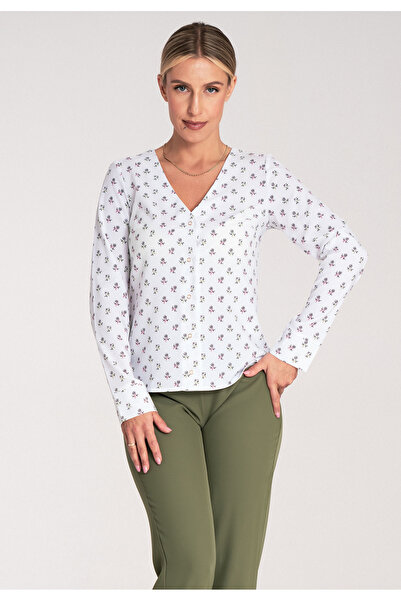 Figl Bluză elegantă de damă - bluză cu imprimeu floral - M1047 mărimea L