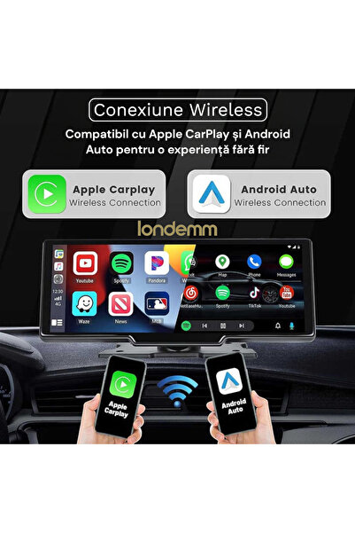LONDEMM Navigatie Auto Multimedia 10.26" LONDEMM, Camera Fata-Spate 4K+FullHD, Apple CarPlay/Android Auto