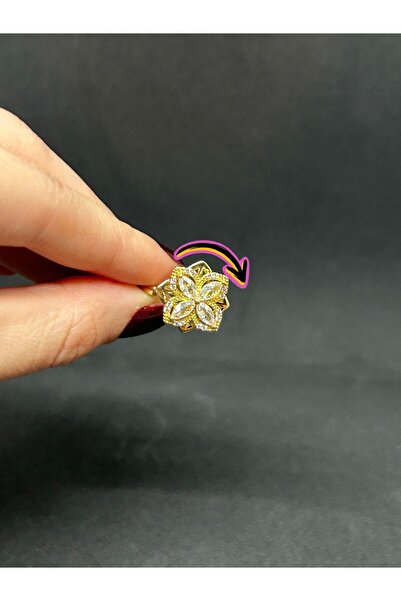 FY Ticaret 2 Katlı Taşlı Yonca Çelik Dönen Stres Yüzüğü