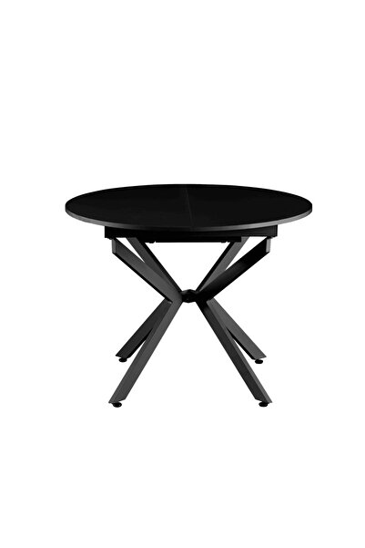 DacEnergy Extendable dining table, black, 100x100-140x75 cm, ABERO TYPE 1