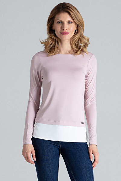 Figl Bluză de damă cu mânecă lungă - bluză de lucru roz M374 mărimea S