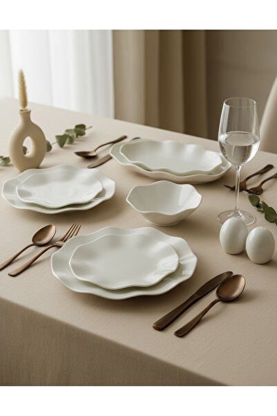 Güral Porselen Nesrin 24 Parça Sade Bone Yemek Takımı