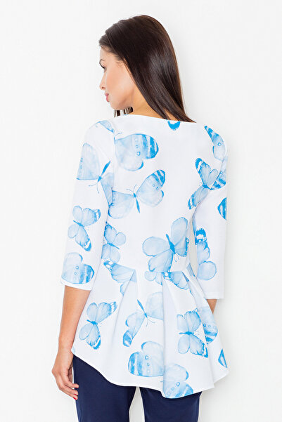 Figl Bluză de vară pentru femei - bluză cu motiv floral, colorată M505, mărimea M