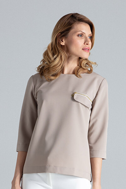 Figl Bluză elegantă roz - bluză formală bej M393 mărimea S