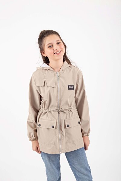 s.t. sebat tekstil Girl's Hooded Raincoat with Pockets
