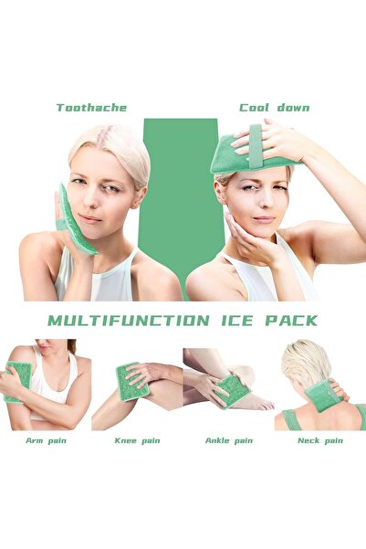 SYOSI كيس جل ثلجي مع حبات جل ساخنة وباردة مع حزام، كمادات قابلة لإعادة الاستخ...