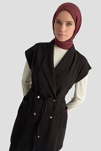 Armine Yelekli Örme Takım 25KD1802 Siyah