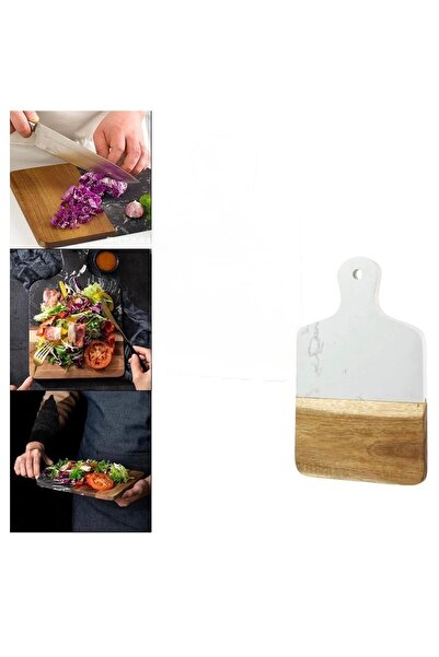 cc bin shihon Luxury double-sided marble/wood cutting and serving board, 33*21.7cm