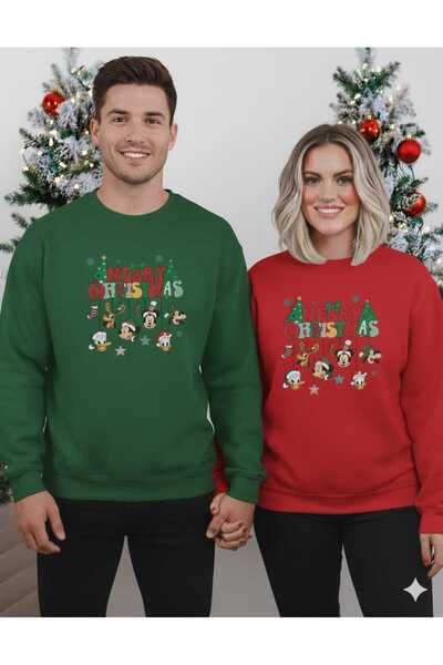 blausee wear LiyAdaCo Зелено-червена блуза с коледен принт Комплект за Нова г...