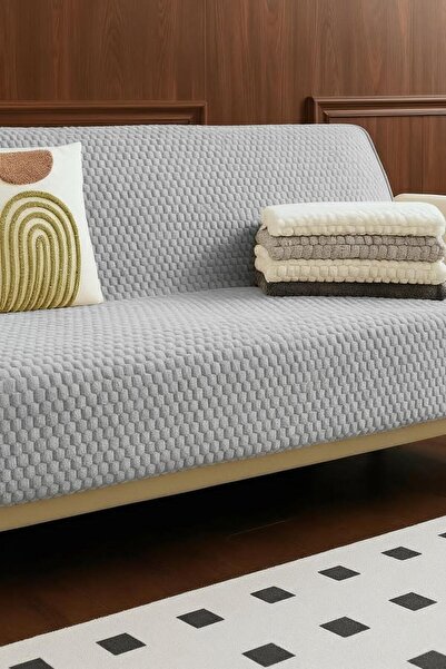 Keremhome غطاء أريكة فاخر من القطيفة غير قابل للانزلاق مقاس 175 × 215 سم - غط...