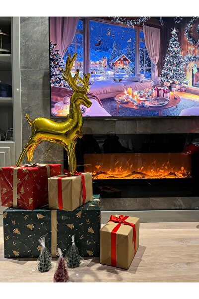 BEY AMBALAJ بالون غزال لعيد الميلاد متوسط الحجم قابل للوقوف بارتفاع 84 سم