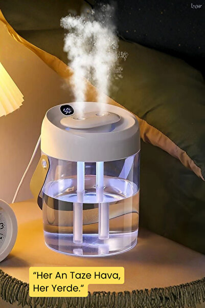 Abbruch 2L Kapasiteli Askılı Hava Nemlendirici Çift Piskürtme Başlığı Humidifier Difuzör Aromaterapi