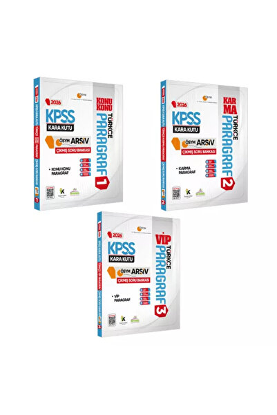 Karakutu Yayınları 2026 KPSS Türkçe Kara Kutusu Paragraf 3lü ALTIN SET ÖSYM Ç...