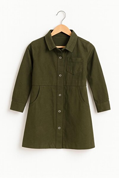 Montisu 100% βαμβάκι, κοριτσίστικο, υφαντό φόρεμα πουκάμισο με κουμπωτά, εξαιρετικά απαλό- άνετο